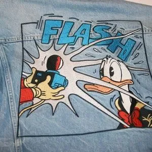 Gucci x Disney★Donald Duck Flash Embroidered Denim Jacket New Gucci x Disney Men's Donald Duck Flash Embroidered Denim